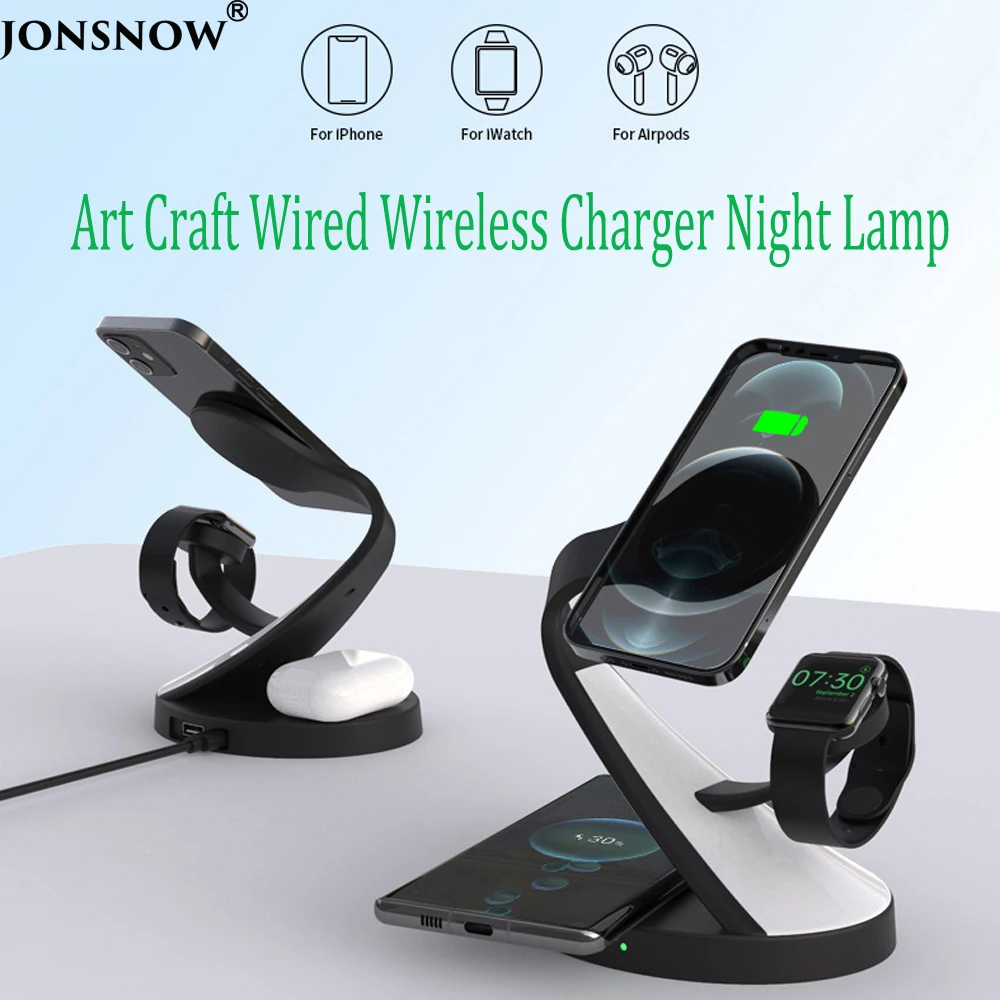 Magnetic Wireless Charging Bracket for iPhone for Android for iWatch for AirPods Pro Charger Stand Dock for Samsung with Lamp
Magnetic Wireless Charging Bracket for iPhone for Android for iWatch for AirPods Pro Charger Stand Dock for Samsung with Lamp