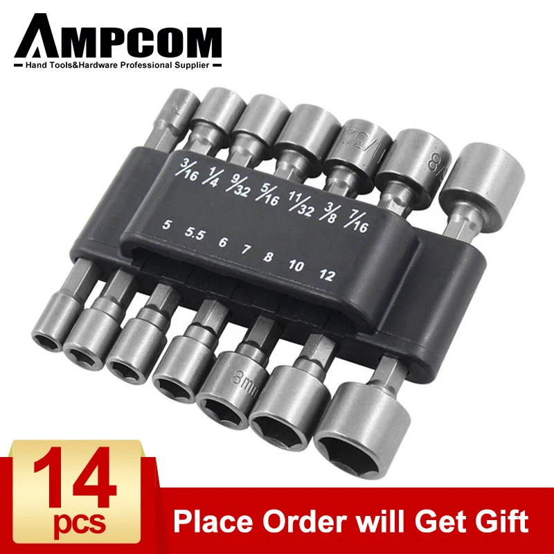 AMPCOM Socket Sleeve,Screwdriver 1/4 Hex Key Set Drill Bit Adapter for Power Drills Impact Drivers Socket Kit
AMPCOM Socket Sleeve,Screwdriver 1/4 Hex Key Set Drill Bit Adapter for Power Drills Impact Drivers Socket Kit