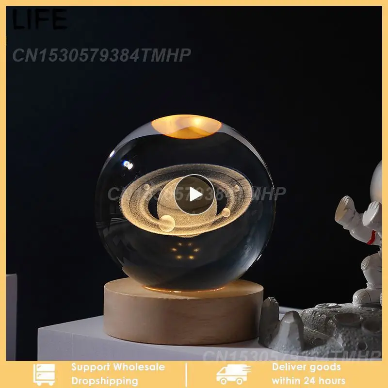 

1 ~ 5 шт. уникальные светящиеся планетарные Галакси астронавт хрустальный шар ночники USB питание теплый прикроватный светильник Рождественский подарок для детей ночь