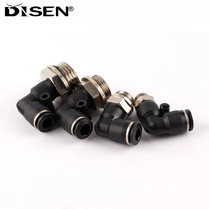 PL Elbow Pneumatic Fitting 1/8 "1/4" 3/8 "1/2" G Thread With Sealing Ring Air Quick Connector L Shape Push In Hose OD 4mm-12mm
PL Elbow Pneumatic Fitting 1/8 "1/4" 3/8 "1/2" G Thread With Sealing Ring Air Quick Connector L Shape Push In Hose OD 4mm-12mm