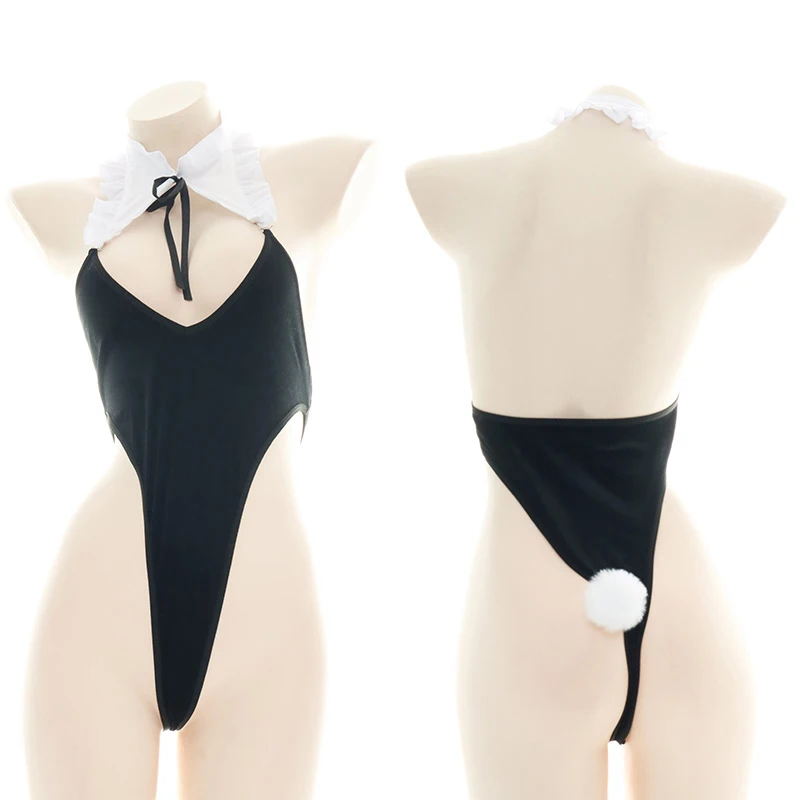 Cute Bunny Girl Cosplay Jumpsuit Lolita Ruffle Collar Hollow Out Rabbit Bodysuit with Tail Backless Lingerie Set Swimwear
Cute Bunny Girl Cosplay Jumpsuit Lolita Ruffle Collar Hollow Out Rabbit Bodysuit with Tail Backless Lingerie Set Swimwear