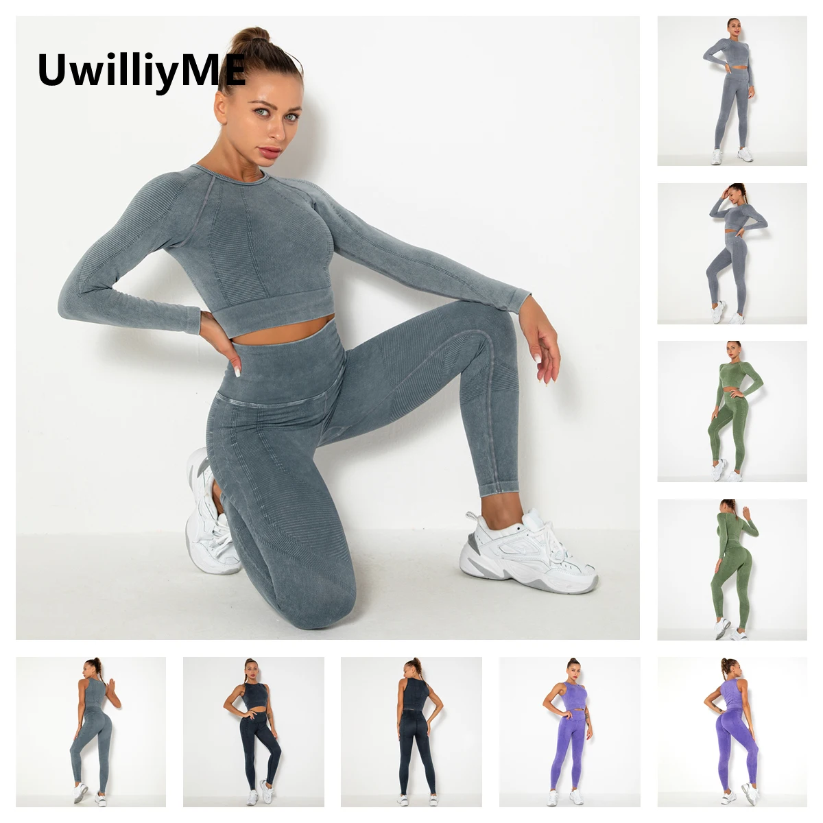 UwilliyME Washed Yoga Set Women Seamless Gym Suit Workout Clothes Athletic Wear Sports Legging Fitness Bra Long Sleeve Crop Top
UwilliyME Washed Yoga Set Women Seamless Gym Suit Workout Clothes Athletic Wear Sports Legging Fitness Bra Long Sleeve Crop Top