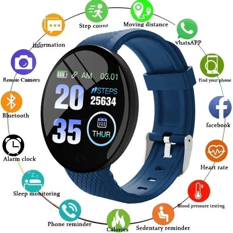 New Smart Watch Men Women Smart Bracelet LED D18 Smartwatch Waterproof Smart Touch Screen Bracelet Smartband 2022 Inteligente
New Smart Watch Men Women Smart Bracelet LED D18 Smartwatch Waterproof Smart Touch Screen Bracelet Smartband 2022 Inteligente