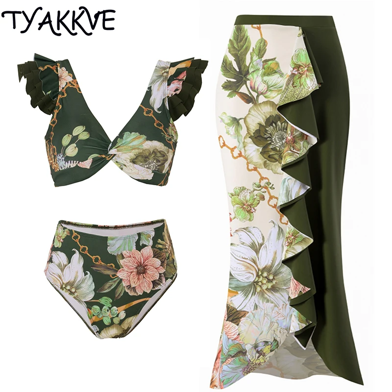 TYAKKVE Fashion Print Ruffle Colorblock Three Piece Swimsuit Elegant and Chic Beachwear Vintage Sexy Swimwear Beach Suit Summer
TYAKKVE Fashion Print Ruffle Colorblock Three Piece Swimsuit Elegant and Chic Beachwear Vintage Sexy Swimwear Beach Suit Summer
