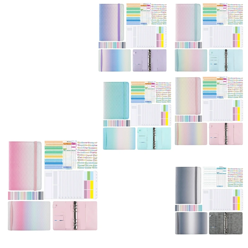 A6 Gradient Macaron Binder Hand Ledger Notebook Leather PU Loose-Leaf Book Cash Budget Book With Zip Bag
A6 Gradient Macaron Binder Hand Ledger Notebook Leather PU Loose-Leaf Book Cash Budget Book With Zip Bag