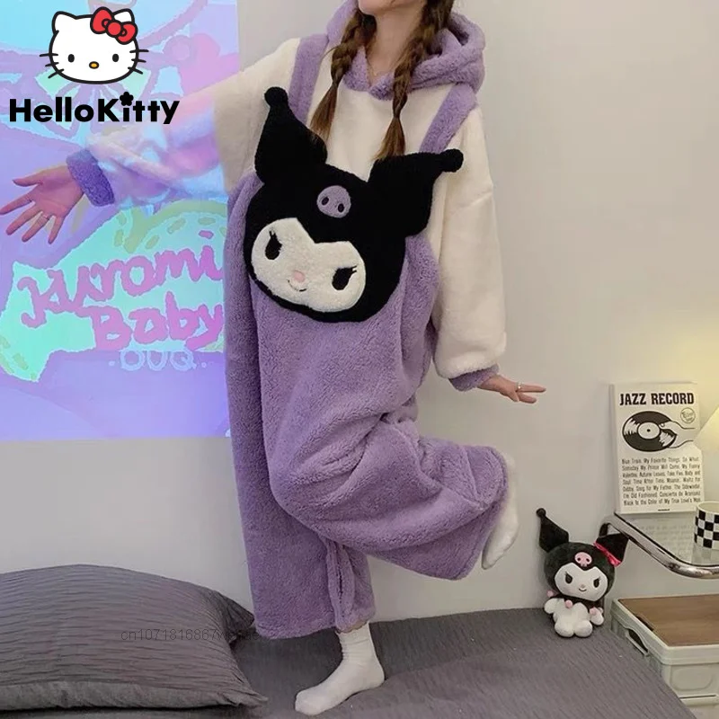 Sanrio Kuromi Cinnamoroll Sweet Y2k Cartoon Cotton Pajamas For Women Winter Oversized Thickened Hooded Jumpsuits Women Clothes
Sanrio Kuromi Cinnamoroll Sweet Y2k Cartoon Cotton Pajamas For Women Winter Oversized Thickened Hooded Jumpsuits Women Clothes