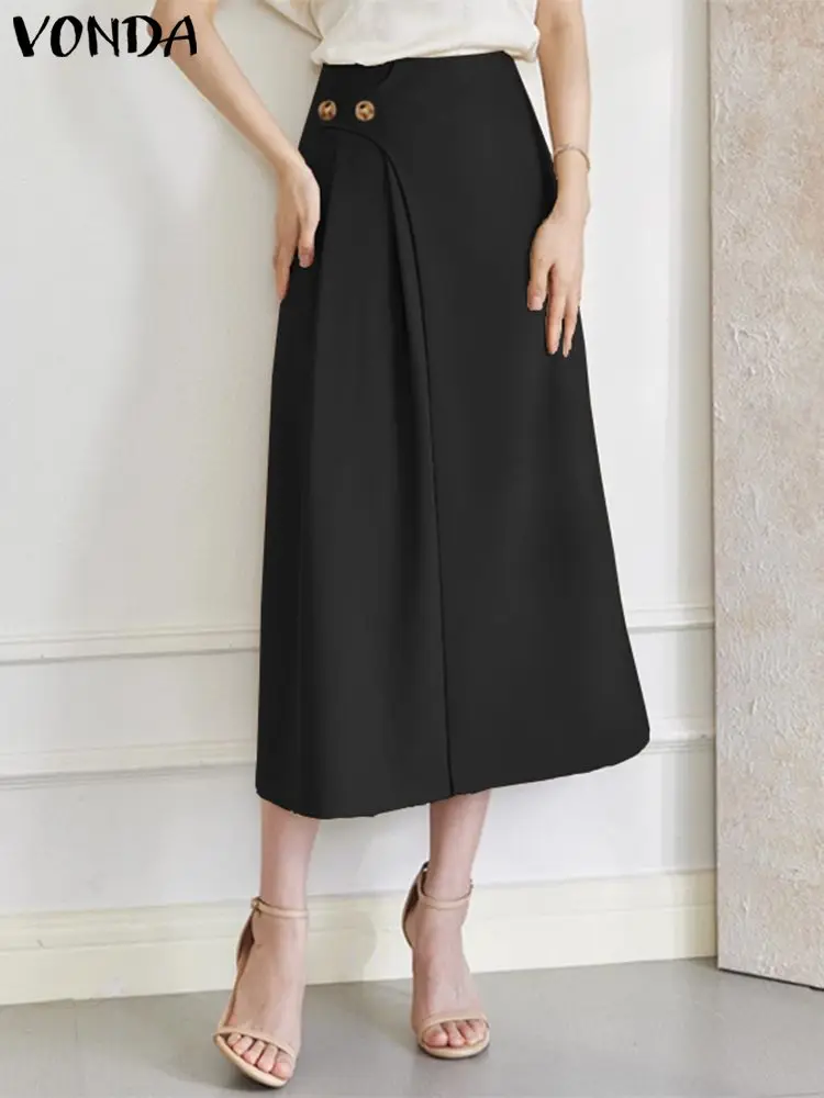 VONDA Autumn Midi Skirts 2023 Elegant High Waist Casual Skirt Fashion Solid Color Buttons Pleated A-Line Streetwear Bottoms
VONDA Autumn Midi Skirts 2023 Elegant High Waist Casual Skirt Fashion Solid Color Buttons Pleated A-Line Streetwear Bottoms