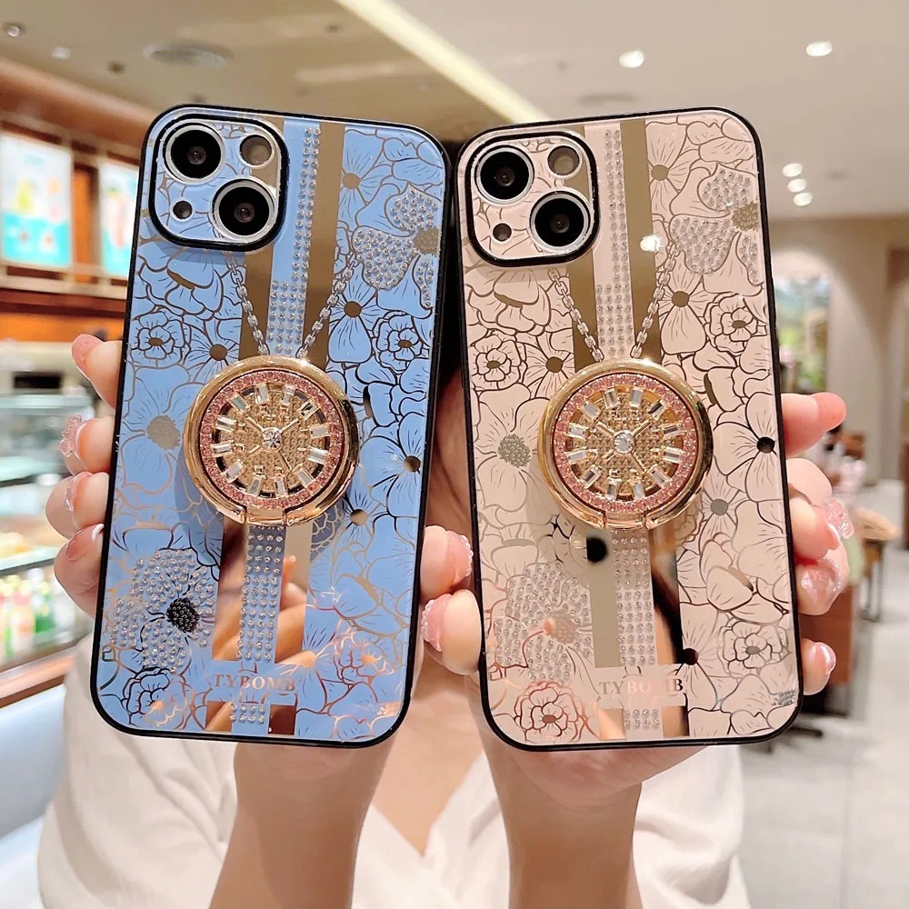 Luxury Rhinestone Inlaid 3D Ring Stand Holder Phone Case For iPhone 13 12 11 Pro Max 7 8 X XR XS Floral Creative Glossy Cover
Luxury Rhinestone Inlaid 3D Ring Stand Holder Phone Case For iPhone 13 12 11 Pro Max 7 8 X XR XS Floral Creative Glossy Cover