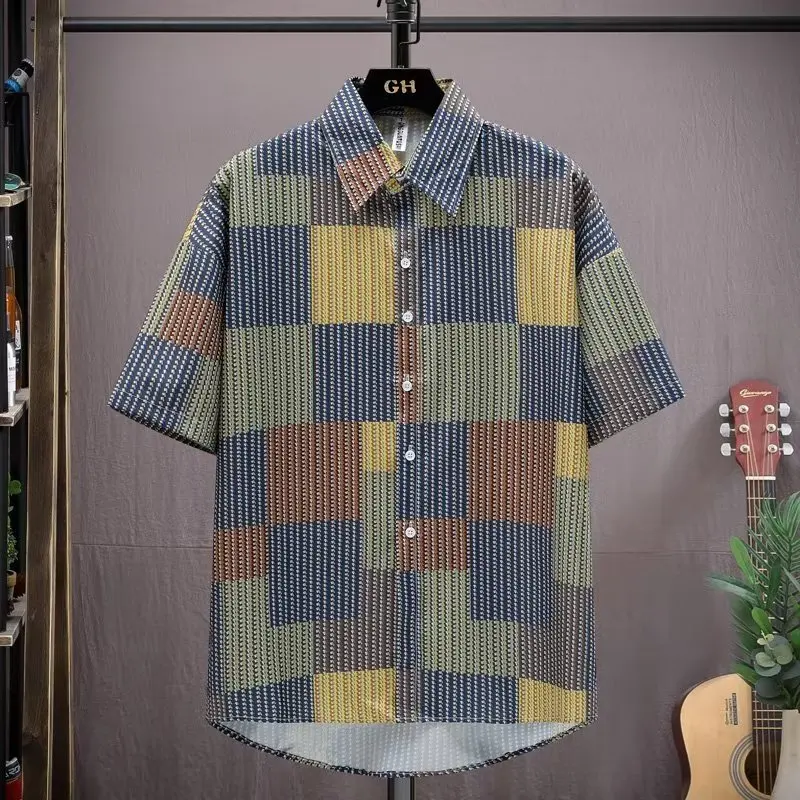 Shirts for Men Summer Full Print Short-sleeved Top Korean Harajuku High Street 2022Men's Casual Shirt BlackFashion Men Clothing
Shirts for Men Summer Full Print Short-sleeved Top Korean Harajuku High Street 2022Men's Casual Shirt BlackFashion Men Clothing