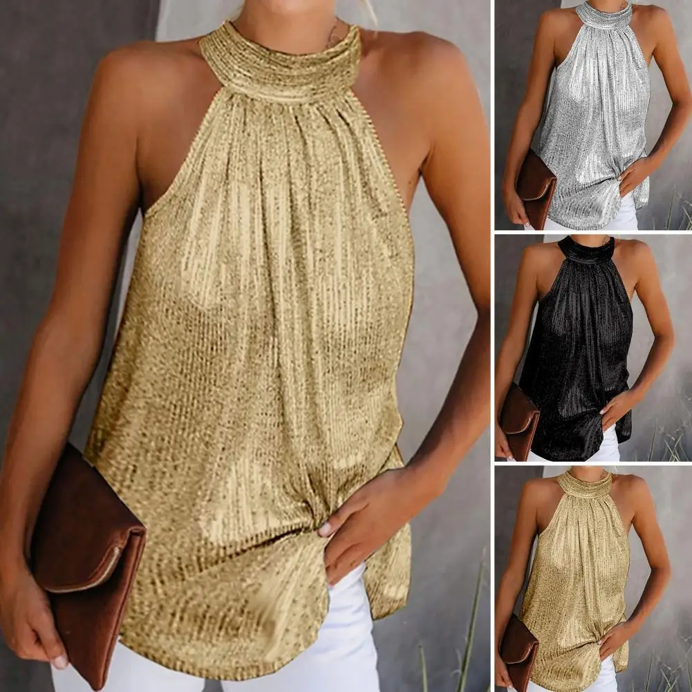 Off Shoulder Pleated Loose Pullover Top Lady Summer Sleeveless Halter Vest Ladies Clothing
Off Shoulder Pleated Loose Pullover Top Lady Summer Sleeveless Halter Vest Ladies Clothing