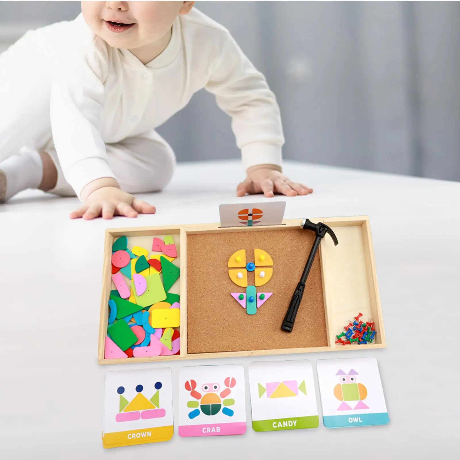 Puzzle Knocking Blocks Pounding Toy Develop Baby'S Imagination Wooden Pattern Blocks forGirls Toddlers Kids
Puzzle Knocking Blocks Pounding Toy Develop Baby'S Imagination Wooden Pattern Blocks forGirls Toddlers Kids