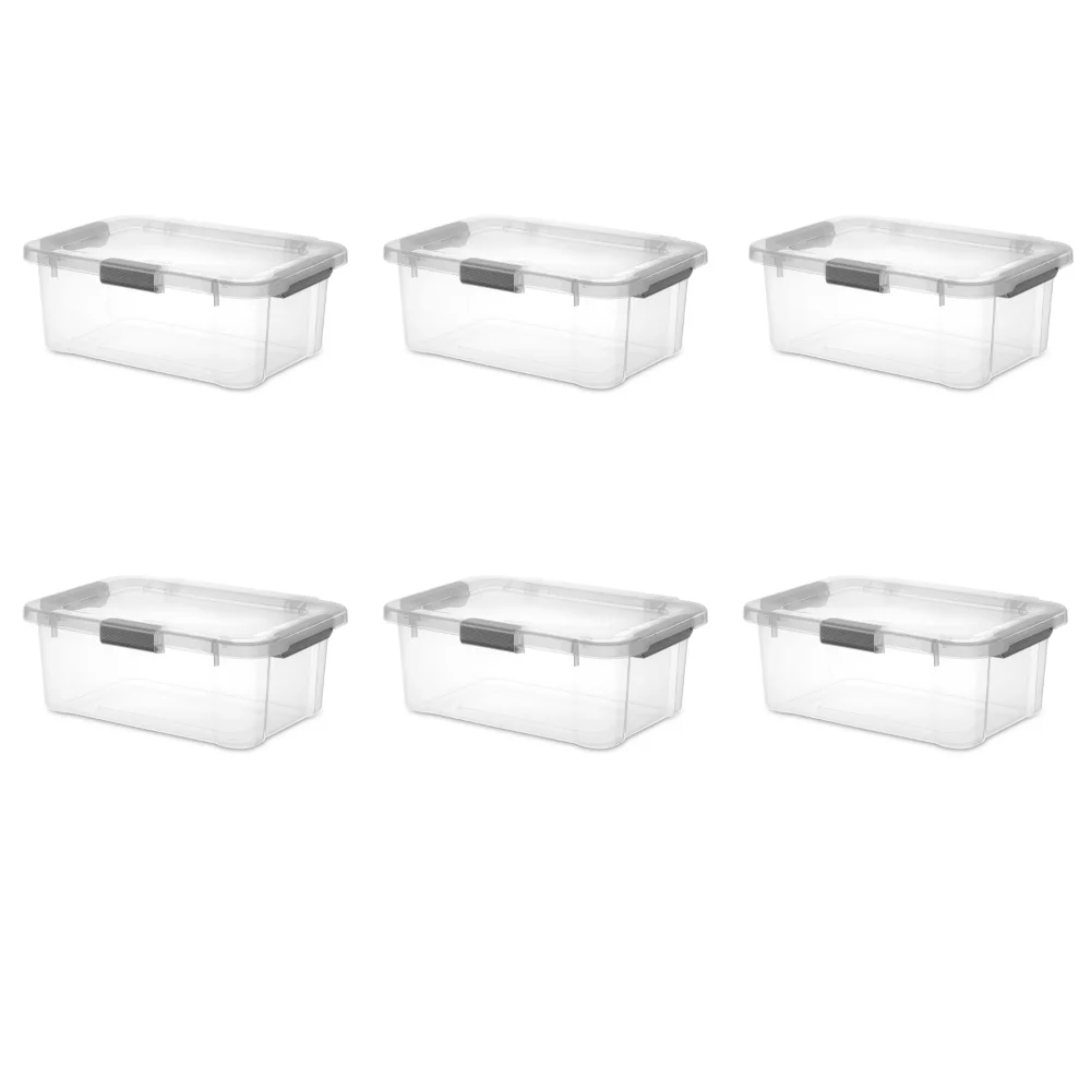 20 Qt HingeLID Storage Box Plastic, Flat Gray, Set of 6 Organizer Box Home Organizer Storage Box 
20 Qt HingeLID Storage Box Plastic, Flat Gray, Set of 6 Organizer Box Home Organizer Storage Box