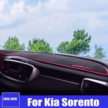 For Kia Sorento 3 UM Prime Car Dashboard Cover Avoid Light Pad Instrument Panel Cover Mat Carpets 2015 2016 2017 2018 2019 2020