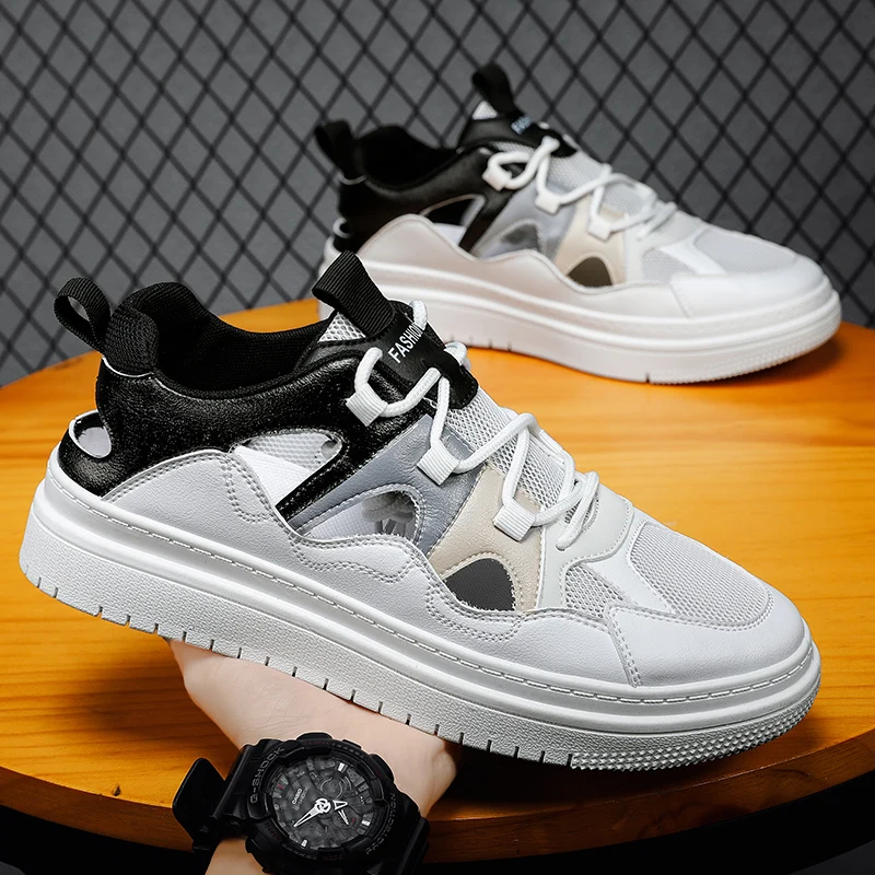 Summer Microfiber Hollow Breathable Men's Casual Shoes Trendy Lace Up Flats Men's Board Shoes Outdoor Men's Sandals Shoes
Summer Microfiber Hollow Breathable Men's Casual Shoes Trendy Lace Up Flats Men's Board Shoes Outdoor Men's Sandals Shoes