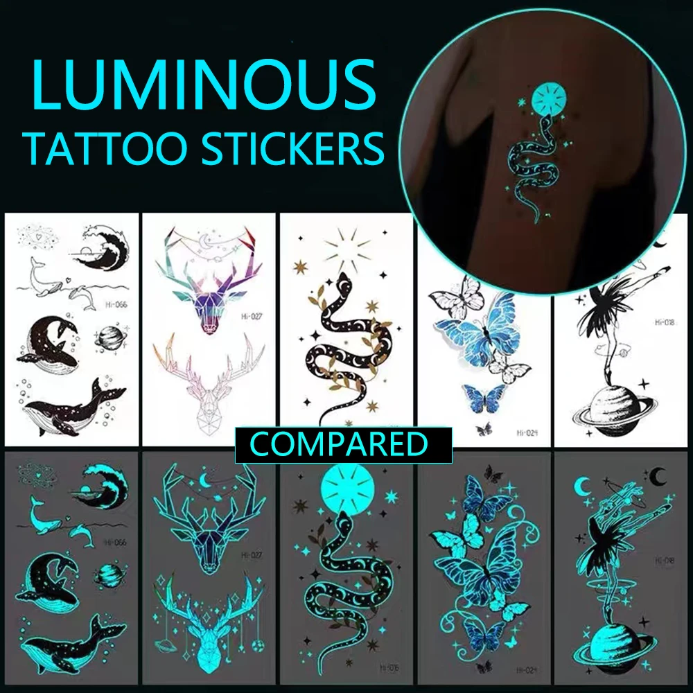 Blue Luminous Tattoo Sticker Luminous Star Feather Waterproof Sexy Temporary Tattoo Body Art Chest Fake Tattoo For Men Women
Blue Luminous Tattoo Sticker Luminous Star Feather Waterproof Sexy Temporary Tattoo Body Art Chest Fake Tattoo For Men Women