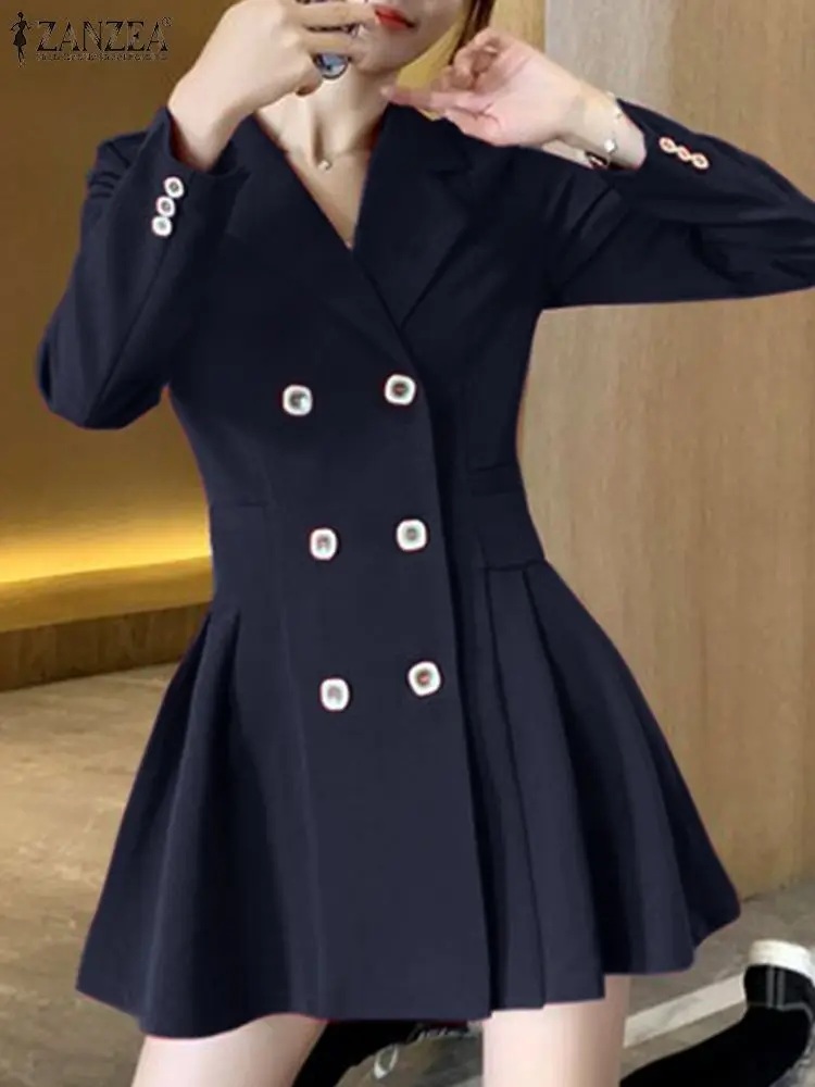 Fashion Women Short Dress ZANZEA Elegant Suit Collar Waisted Blazer Dress Office Lady Buttons Vestido 2022 Long Sleeve Mini Robe
Fashion Women Short Dress ZANZEA Elegant Suit Collar Waisted Blazer Dress Office Lady Buttons Vestido 2022 Long Sleeve Mini Robe
