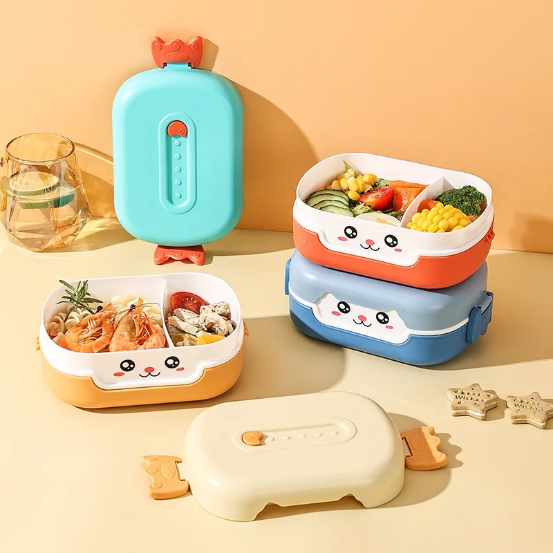 Portable Food Grade PP2 Grid Children's Lunch Box Can Be Microwaved Student Sealed Fresh-keeping Plastic Compartment Lunch Box 
Portable Food Grade PP2 Grid Children's Lunch Box Can Be Microwaved Student Sealed Fresh-keeping Plastic Compartment Lunch Box