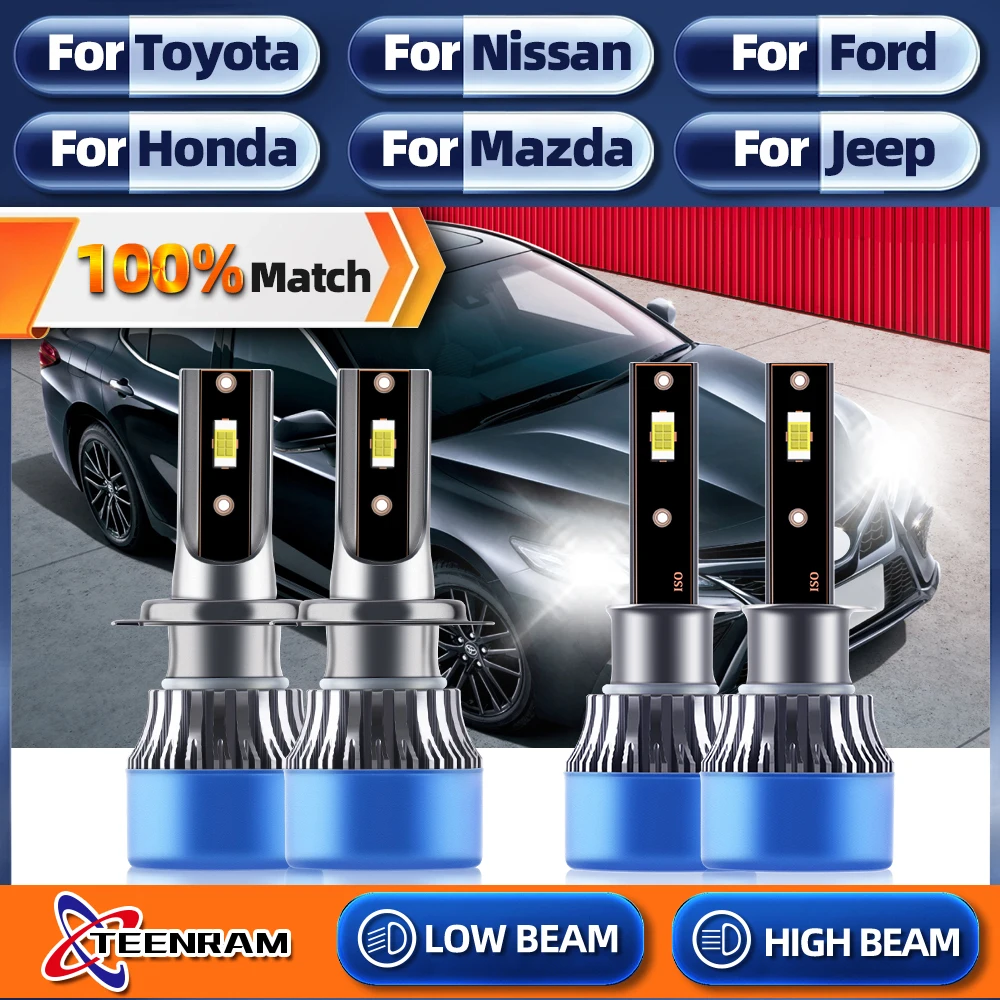 4PCS Canbus LED Headlight Bulbs H1 High Beam H7 Low Beam LED Headlamps 12V 6000K White Turbo Auto Lamps 240W 40000LM Car Light
4PCS Canbus LED Headlight Bulbs H1 High Beam H7 Low Beam LED Headlamps 12V 6000K White Turbo Auto Lamps 240W 40000LM Car Light