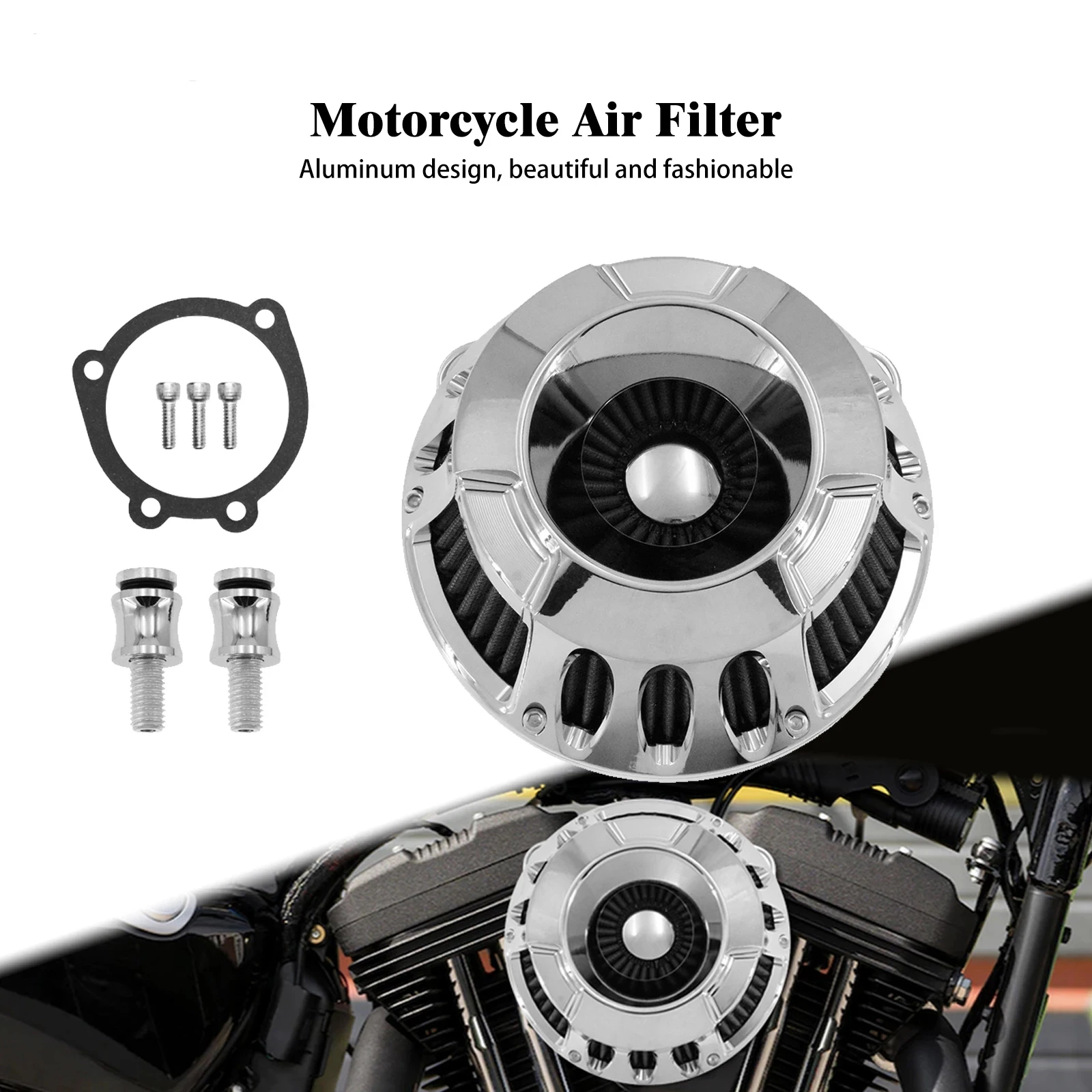 Motorcycle Air Filter Cleaner Chrome For Harley Touring Softail Dyna Sportster XL 1200 883 72 48 Fat Boy Breakout Road Glide FL
Motorcycle Air Filter Cleaner Chrome For Harley Touring Softail Dyna Sportster XL 1200 883 72 48 Fat Boy Breakout Road Glide FL