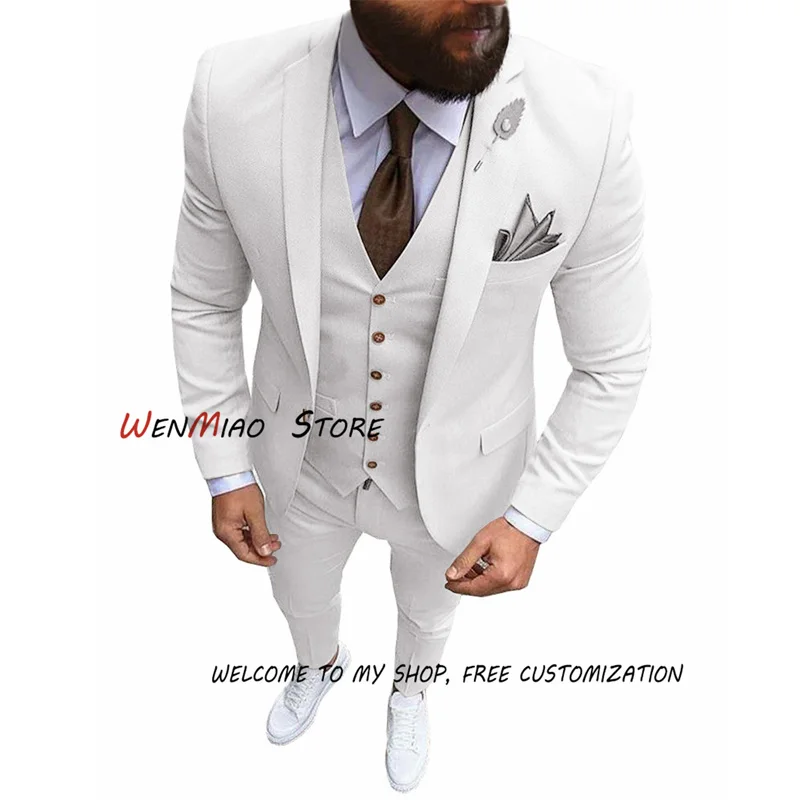 Men's Suit 3 Piece Wedding Tuxedo Formal Slim Fit Jacket Pants Vest Male Blazer Set costume homme
Men's Suit 3 Piece Wedding Tuxedo Formal Slim Fit Jacket Pants Vest Male Blazer Set costume homme