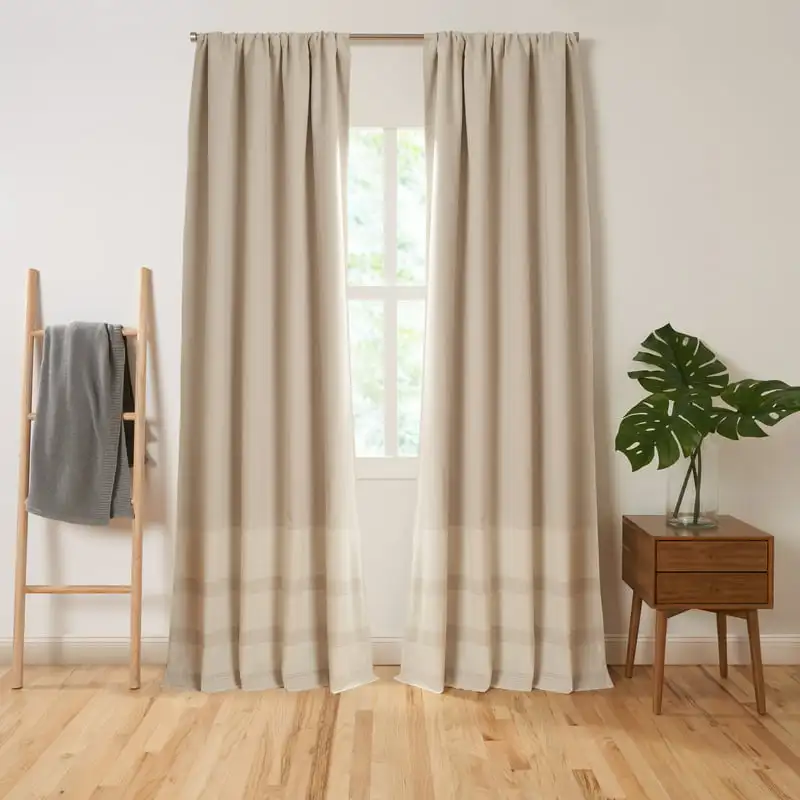 Lined Border Stripe Organic Cotton Room Darkening Rod Pocket Window Curtain Pair Pebble 84 Curtains Занавес Curtains blac
Lined Border Stripe Organic Cotton Room Darkening Rod Pocket Window Curtain Pair Pebble 84 Curtains Занавес Curtains blac