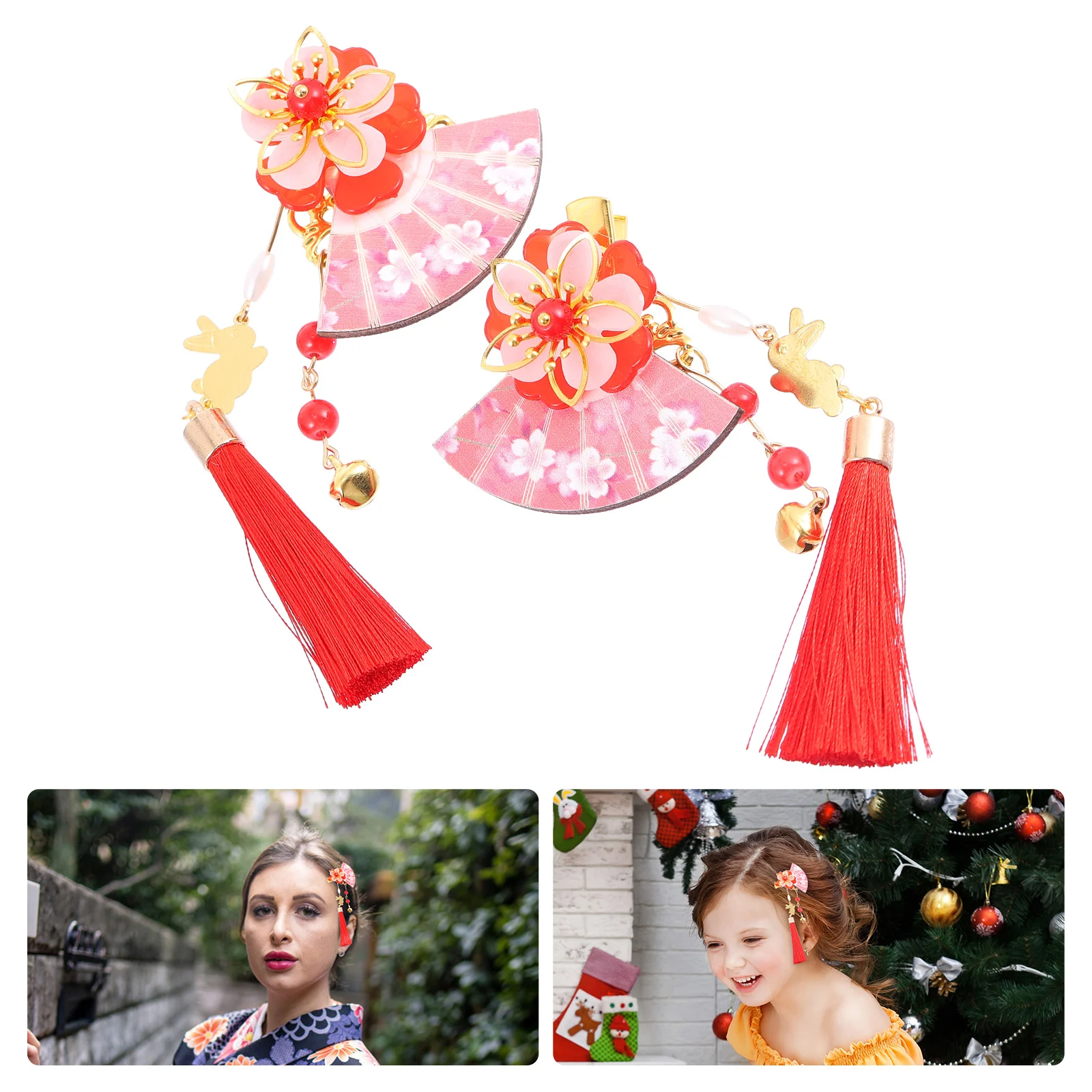 2 Pcs Hairpin Accessory Girls Clip Japanese-style Tiara Women Wedding Slides Tassel Fan Shape Barrette
2 Pcs Hairpin Accessory Girls Clip Japanese-style Tiara Women Wedding Slides Tassel Fan Shape Barrette