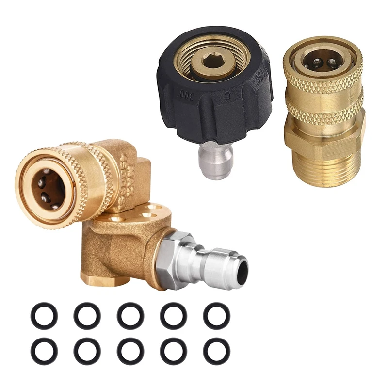 1 Set Quick Connecting Pivoting Coupler 180 Degree & 1 Set Pressure Washer Adapter Set
1 Set Quick Connecting Pivoting Coupler 180 Degree & 1 Set Pressure Washer Adapter Set
