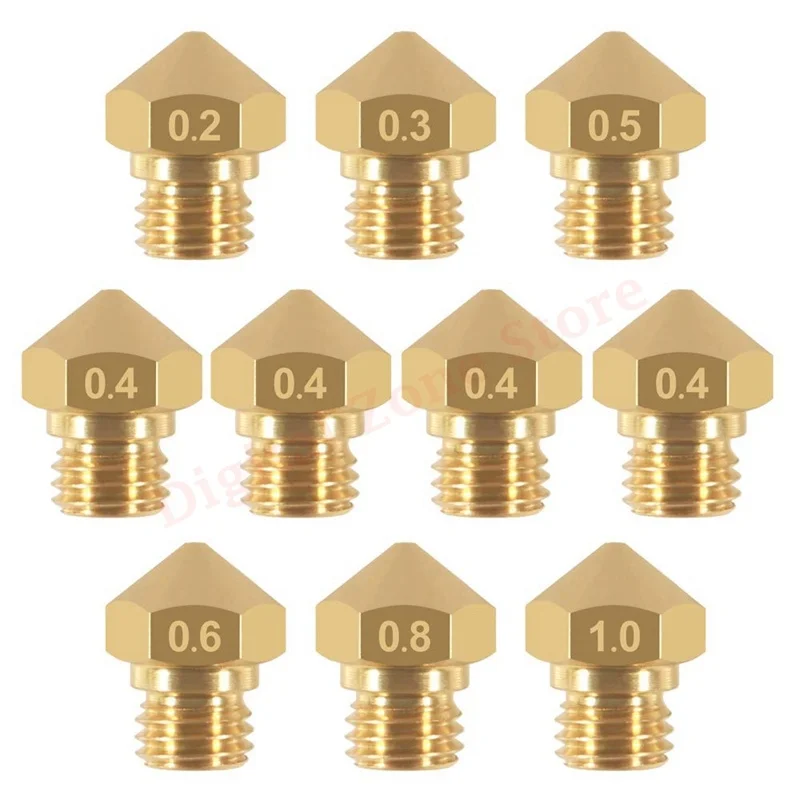 10Pcs 3D Printer MK10 Extruder Nozzles 0.2mm 0.3mm 0.4mm 0.5mm 0.6mm 0.8mm 1.0mm Print Head 1.75mm Filament for CR10 Ender 3 5
10Pcs 3D Printer MK10 Extruder Nozzles 0.2mm 0.3mm 0.4mm 0.5mm 0.6mm 0.8mm 1.0mm Print Head 1.75mm Filament for CR10 Ender 3 5