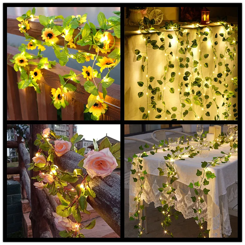 Holiday Lights Artificial Green Leaf Flower Fairy Led String Lights Garland Christmas Decorations for Home Garden Wedding Decor
Holiday Lights Artificial Green Leaf Flower Fairy Led String Lights Garland Christmas Decorations for Home Garden Wedding Decor