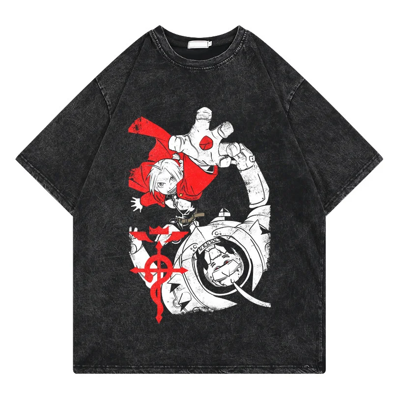Japanese Anime Fullmetal Alchemist Summer Washed T-shirts Manga Graphic Print Clothes Unisex Short Sleeves T Shirt Top
Japanese Anime Fullmetal Alchemist Summer Washed T-shirts Manga Graphic Print Clothes Unisex Short Sleeves T Shirt Top