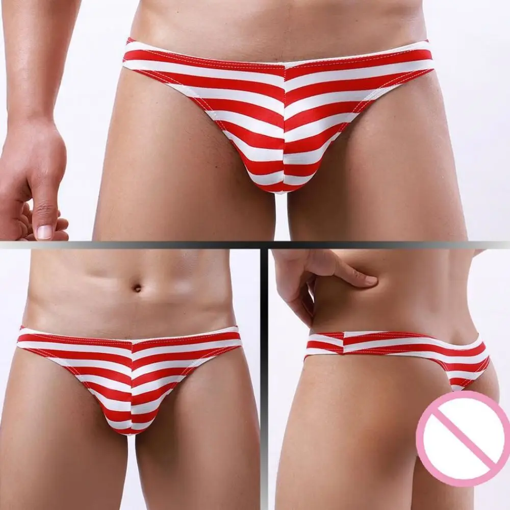 Men'S Sexy Underwear Bottoms Low Waisted Striped Thong Gay Slips Lingerie Men'S Bikini Briefs Sexy Panties
Men'S Sexy Underwear Bottoms Low Waisted Striped Thong Gay Slips Lingerie Men'S Bikini Briefs Sexy Panties