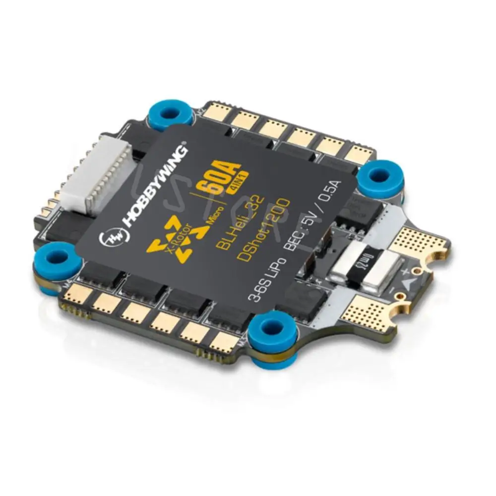 Hobbywing XRotor Micro 60A 4in1 BLHeli-32 DShot1200 3-6S 5V 0.5A Output ESC for FPV Racing drone Quadcopter
Hobbywing XRotor Micro 60A 4in1 BLHeli-32 DShot1200 3-6S 5V 0.5A Output ESC for FPV Racing drone Quadcopter