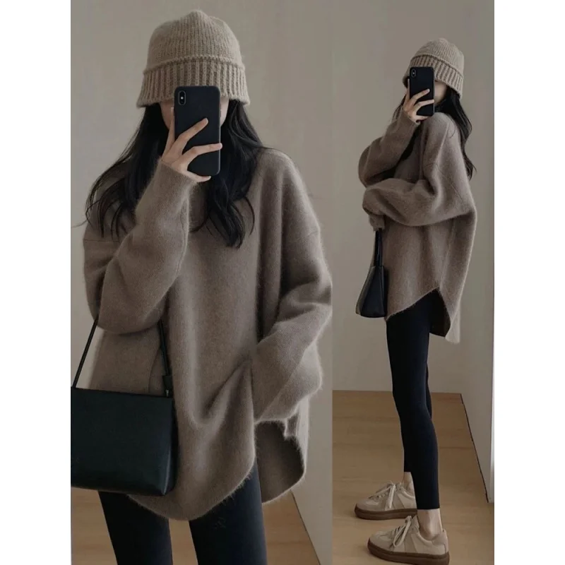 Sweaters Pullover Autumn Fashion O-neck Knitwear Lazy Style Vintage Solid Color Long Sleeved Simple Basic Chic Sweaters Tops New
Sweaters Pullover Autumn Fashion O-neck Knitwear Lazy Style Vintage Solid Color Long Sleeved Simple Basic Chic Sweaters Tops New