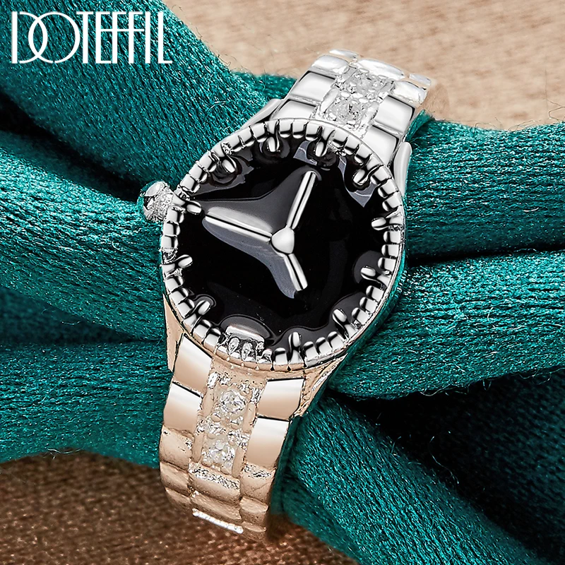 DOTEFFIL 925 Sterling Silver AAA Zircon Watch Shape Ring For Woman Man Fashion Wedding Engagement Party Gift Charm Jewelry
DOTEFFIL 925 Sterling Silver AAA Zircon Watch Shape Ring For Woman Man Fashion Wedding Engagement Party Gift Charm Jewelry