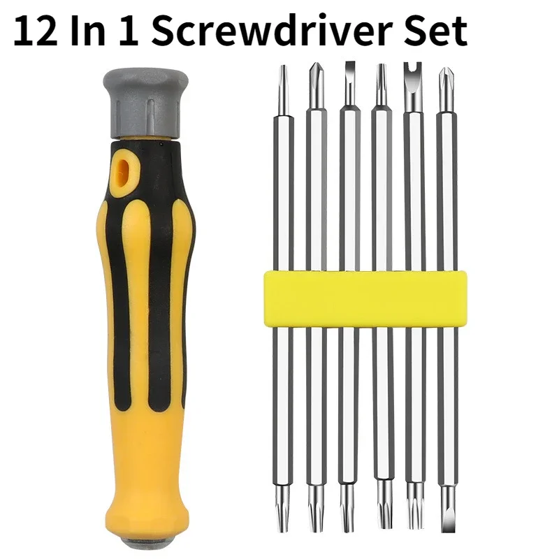6pcs/12 in 1 Screwdriver Set Insulated Magnetic Screwdriver Bit Hex Torx Screwdriver Bit Flat Hand Tool Safe
6pcs/12 in 1 Screwdriver Set Insulated Magnetic Screwdriver Bit Hex Torx Screwdriver Bit Flat Hand Tool Safe