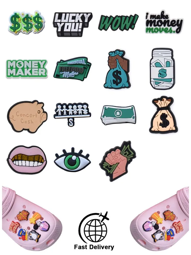 1Pcs PVC Money for Croc Charm DIY Shoes Accessories Badge Women Clogs Buckle Kids Pins Decoration Jeans Wristbands Dropshipping
1Pcs PVC Money for Croc Charm DIY Shoes Accessories Badge Women Clogs Buckle Kids Pins Decoration Jeans Wristbands Dropshipping