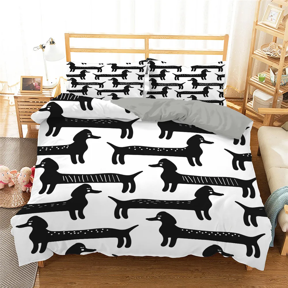 Cartoon Dachshund Sausage Dog Print Black Duvet Cover Puppy Animals for Boys Girls Children Gifts for Bedroom Decorations Queen
Cartoon Dachshund Sausage Dog Print Black Duvet Cover Puppy Animals for Boys Girls Children Gifts for Bedroom Decorations Queen