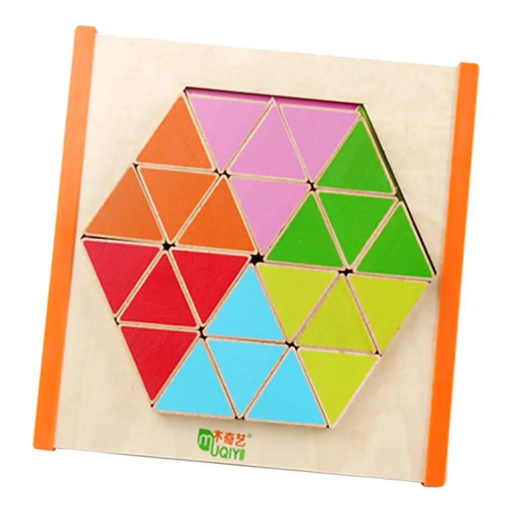 Wooden Jigsaw Puzzles, Included 24pcs Triangle Pieces Jigsaw Board, Color Shape Sorter Toy for Toddlers Kids Educational Toys
Wooden Jigsaw Puzzles, Included 24pcs Triangle Pieces Jigsaw Board, Color Shape Sorter Toy for Toddlers Kids Educational Toys