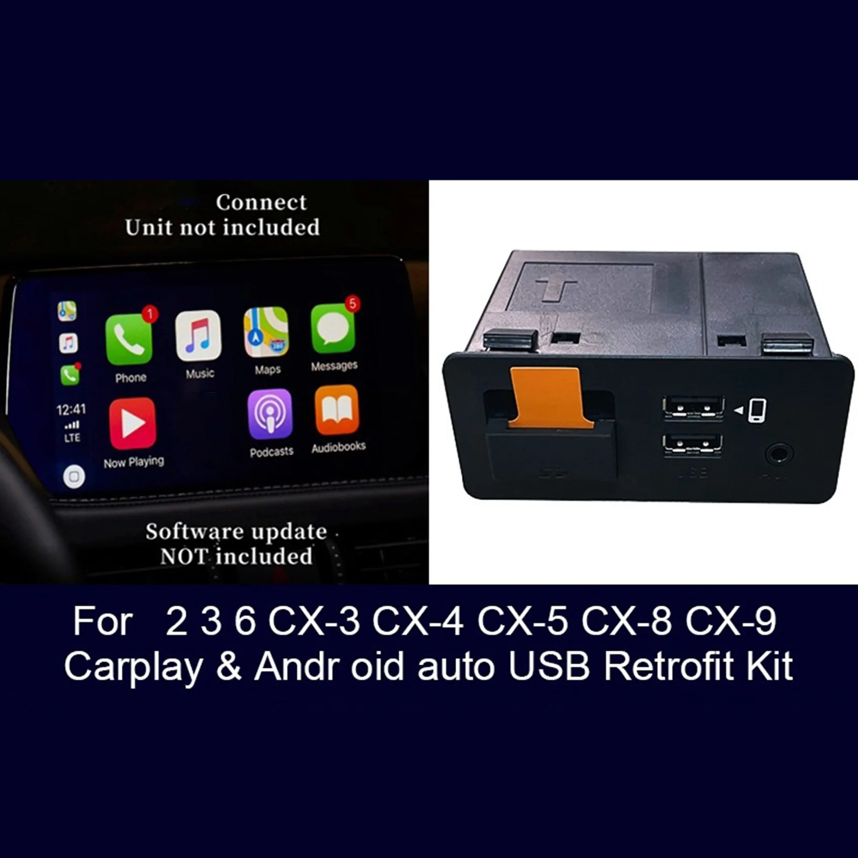Car USB Adapter Hub for Apple-Android Car Play Adapter Hub for Mazda 6 3 2 CX30 CX5 CX8 CX9 MX5 TK78669U0C
Car USB Adapter Hub for Apple-Android Car Play Adapter Hub for Mazda 6 3 2 CX30 CX5 CX8 CX9 MX5 TK78669U0C