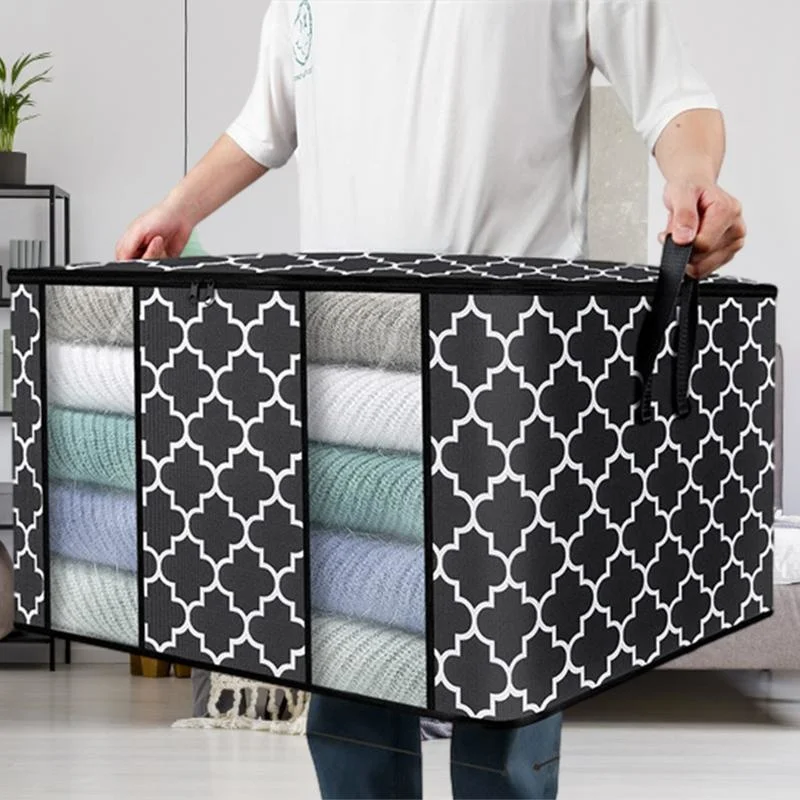 Foldable Comforter Storage Bag Large Capacity Quilt Blanket Sorting Bag With Handle Dustproof Clothing Sweater Closet Organizer 
Foldable Comforter Storage Bag Large Capacity Quilt Blanket Sorting Bag With Handle Dustproof Clothing Sweater Closet Organizer