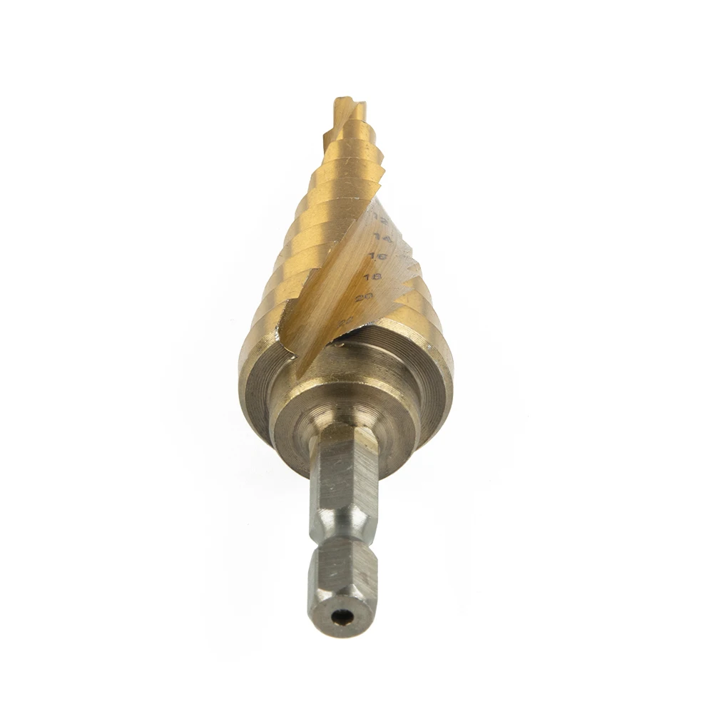 4-22mm HSS Spiral Groove Step Drill Bit Titanium Coated High Speed Steel Core Drill For Wood Metal Plastic Hole Cutter
4-22mm HSS Spiral Groove Step Drill Bit Titanium Coated High Speed Steel Core Drill For Wood Metal Plastic Hole Cutter