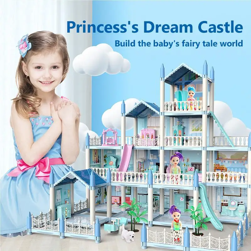 Diy House Kit Big Dollhouse For Children Bb House Building Doll Furniture Miniature Doll House Villas Xmas Gifts Kids Toys
Diy House Kit Big Dollhouse For Children Bb House Building Doll Furniture Miniature Doll House Villas Xmas Gifts Kids Toys