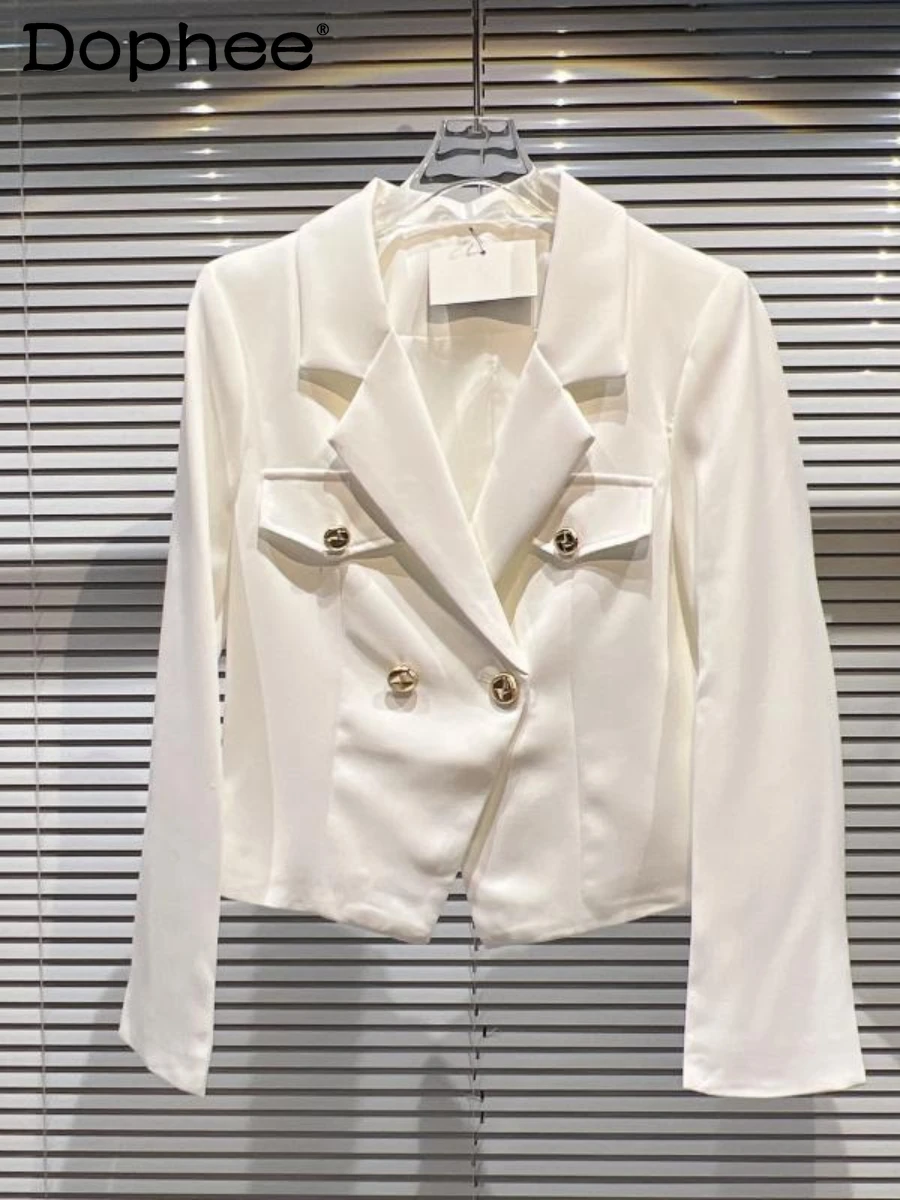 2022 Autumn New Letter Metal Buckle Pocket Decorative Black Suit Jacket Elegant Socialite Office Ladies Suit Blazer Coat Women
2022 Autumn New Letter Metal Buckle Pocket Decorative Black Suit Jacket Elegant Socialite Office Ladies Suit Blazer Coat Women