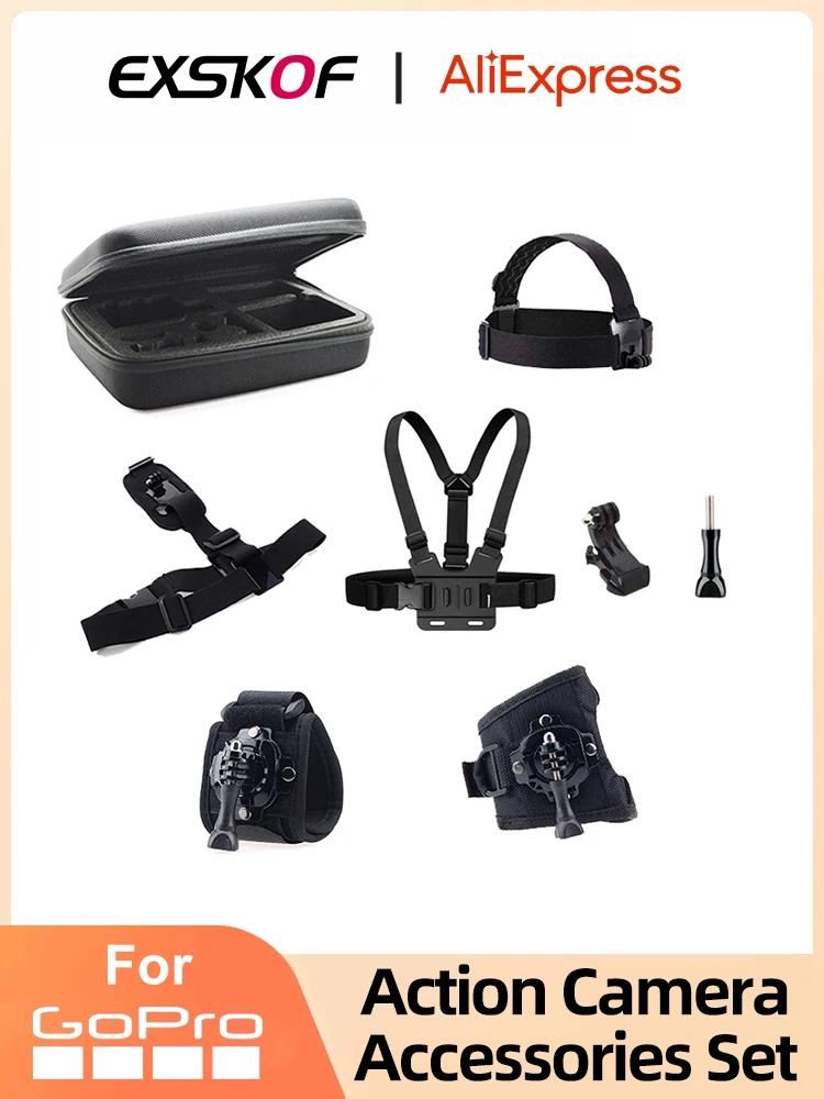 

Action Camera Bag Headband Chest Strap Mounting Bracket Set Easy to Carry Multiple Matches For GoPro Hero 11 10 9 SJCAM AKASO YI