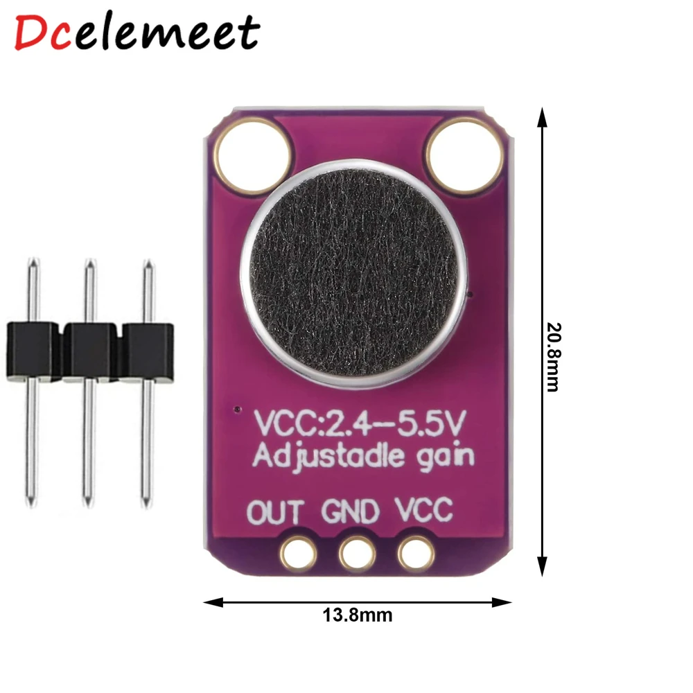 GY-MAX4466 Electret Microphone Amplifier Module Sound Sensor Module MAX4466 Adjustable Gain For Arduino MAX4466 PCB Board Kit
GY-MAX4466 Electret Microphone Amplifier Module Sound Sensor Module MAX4466 Adjustable Gain For Arduino MAX4466 PCB Board Kit