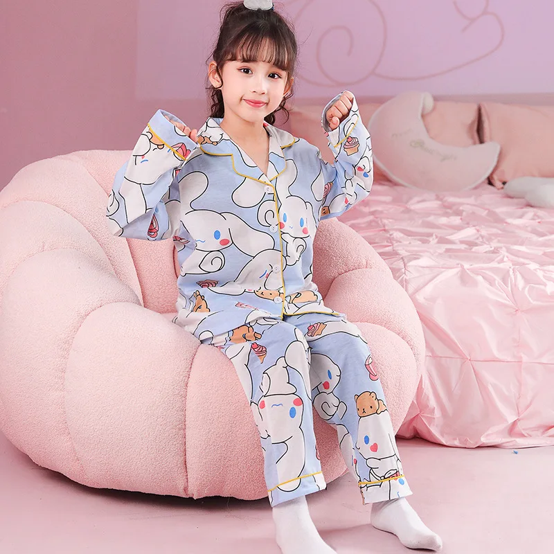 Sanrio Cartoon Kuromi Pajamas Kawaii Anime Cinnamoroll Kids Sleepwear Spring Autumn Girls Home Clothing Girl Children Clothing
Sanrio Cartoon Kuromi Pajamas Kawaii Anime Cinnamoroll Kids Sleepwear Spring Autumn Girls Home Clothing Girl Children Clothing