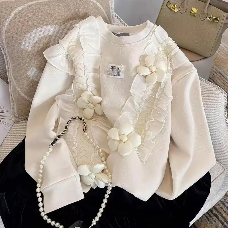 2022 Spring New Fashion Light Luxury Sexy Flower Sweater Women Loose Lotus Lace Jacket Top Boutique Clothing Simple Style
2022 Spring New Fashion Light Luxury Sexy Flower Sweater Women Loose Lotus Lace Jacket Top Boutique Clothing Simple Style