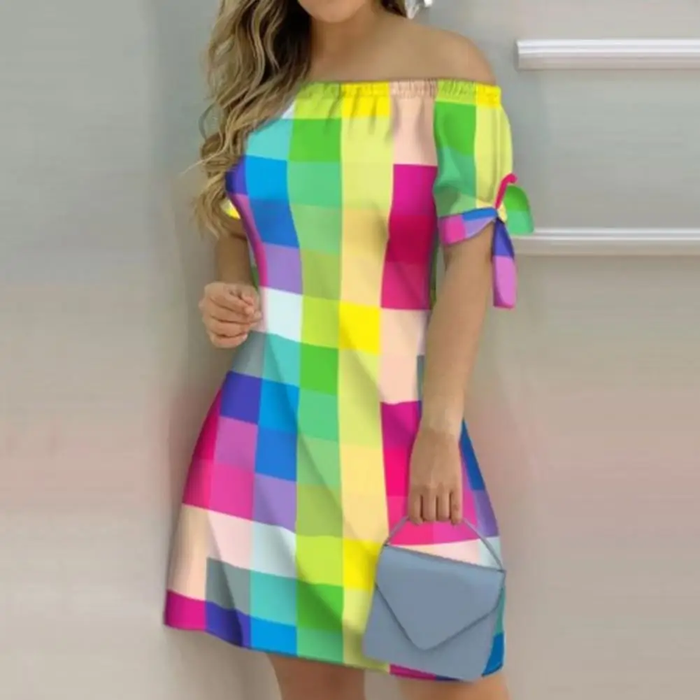 summer dress Short Dress Bowknot A-Line Pullover Boat Neck off-the-shoulder Tie Belt Sleeve A-Line summer dress women 2022
summer dress Short Dress Bowknot A-Line Pullover Boat Neck off-the-shoulder Tie Belt Sleeve A-Line summer dress women 2022