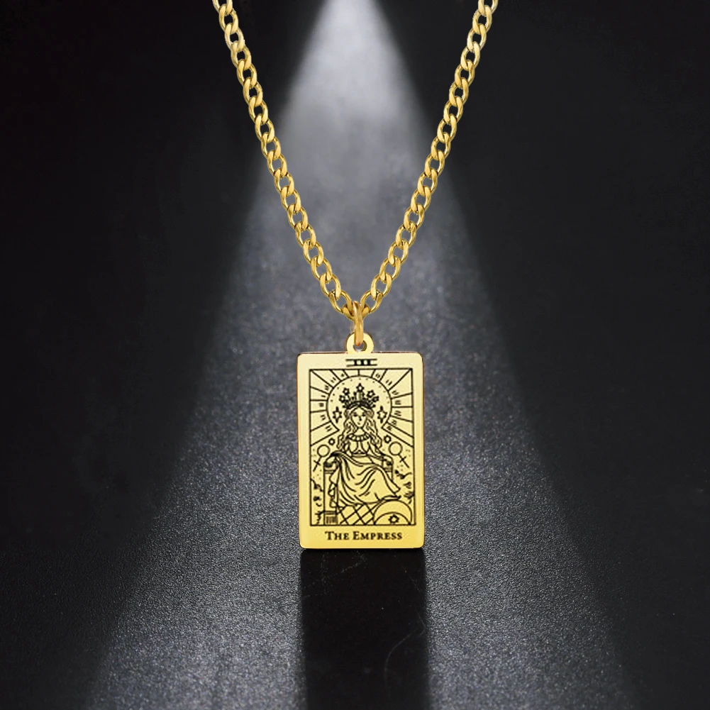 Classic Tarot Cards Pendant Stainless Steel Necklaces for Women Vintage Lucky Amulet Choker Cuban Chains Jewelry Gifts Wholesale
Classic Tarot Cards Pendant Stainless Steel Necklaces for Women Vintage Lucky Amulet Choker Cuban Chains Jewelry Gifts Wholesale
