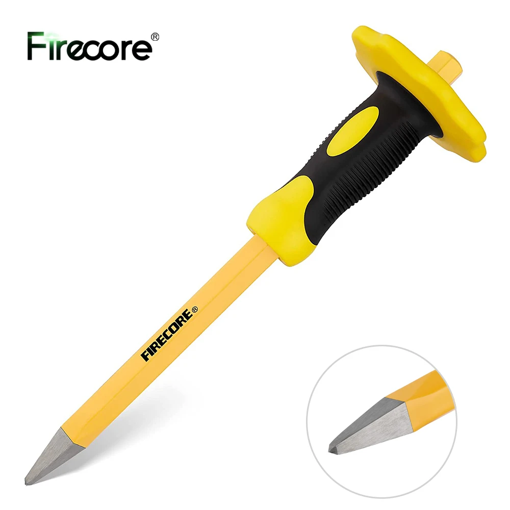 FIRECORE Masonry Chisel With Protection Hand Guard 12 inches Heavy Duty Pointed Chisel For Demolishing Carving Splitting Cutting
FIRECORE Masonry Chisel With Protection Hand Guard 12 inches Heavy Duty Pointed Chisel For Demolishing Carving Splitting Cutting